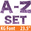 KG 23.5" 26pc A-Z - Set - Chunky Glitter Purple - Yard Cards