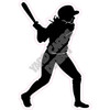 Softball Player - Silhouette - Style C - Yard Card