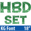KG 18" 14pc HBD - Set - Chunky Glitter Medium Green - Yard Cards