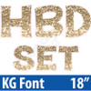 KG 18" 14pc HBD - Set - Chunky Glitter Old Gold - Yard Cards