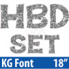 KG 18" 14pc HBD - Set - Large Sequin Silver - Yard Cards