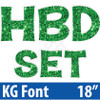 KG 18" 14pc HBD - Set - Large Sequin Medium Green - Yard Cards