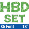 KG 18" 14pc HBD - Set - Large Sequin Light Green - Yard Cards