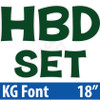 KG 18" 14pc HBD - Set - Solid Dark Green  - Yard Cards