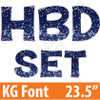 KG 23.5" 14pc HBD - Set - Chunky Glitter Dark Blue - Yard Cards