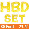 KG 23.5" 14pc HBD - Set - Chunky Glitter Yellow - Yard Cards