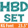 KG 23.5" 14pc HBD - Set - Large Sequin Teal - Yard Cards