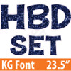 KG 23.5" 14pc HBD - Set - Large Sequin Dark Blue - Yard Cards