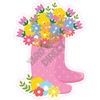 Flowers in Boots - Style A - Yard Card