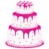 3 Tier Cake - Style A - Solid Hot Pink - Yard Card