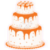 3 Tier Cake - Style A - Solid Orange - Yard Card