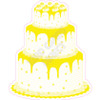 3 Tier Cake - Style A - Solid Yellow - Yard Card