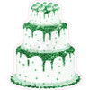 3 Tier Cake - Style A - Chunky Glitter Medium Green - Yard Card