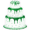 3 Tier Cake - Style A - Large Sequin Medium Green - Yard Card