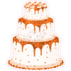 3 Tier Cake - Style A - Large Sequin Orange - Yard Card
