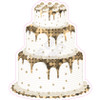 3 Tier Cake - Style A - Large Sequin Old Gold - Yard Card