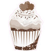 Cupcake - Style A - Chunky Glitter Brown - Yard Card