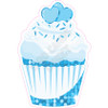 Cupcake - Style A - Large Sequin Light Blue - Yard Card