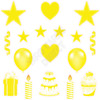 17pc HBD - Essentials Set - Style A - Solid Yellow - Yard Cards