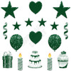 17pc HBD - Essentials Set - Style A - Chunky Glitter Dark Green  - Yard Cards