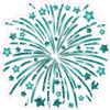 Firework - Style A - Chunky Glitter Teal - Yard Card