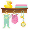 Baby Shelf with Yellow Rubber Duck - Style A - Yard Card