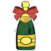 Champagne Bottle with Bow - Style A - Yard Card