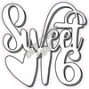 Sweet 16 with Heart - White - Style A - Yard Card