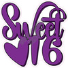 Sweet 16 with Heart - Purple - Style A - Yard Card