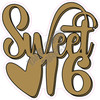 Sweet 16 With Heart - Old Gold - Style A - Yard Card