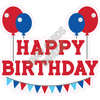Happy Birthday with Balloons and Banner - Red and Blue - Style A - Yard Card
