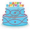 Birthday Cake - 2 Tier, Light Blue and Red - Style A - Yard Card
