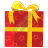 Present - Red with Yellow Ribbon and Stars - Style A - Yard Card