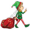 Elf - Boy, Light Skin, Red Bag - Style A - Yard Card