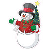 Snowman - Holding Christmas Tree - Style A - Yard Card