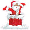 Santa - Dark Skin, Chimney - Style A - Yard Card