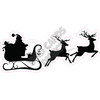 Silhouette - Santa and Reindeer - Style A - Yard Card
