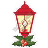 Street Light with Holly - Red - Style A - Yard Card
