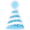 Party Hat - Style A - Chunky Glitter Light Blue - Yard Card