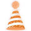 Party Hat - Style A - Chunky Glitter Orange - Yard Card