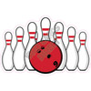 Bowling Pins with Red Ball - Style A - Yard Card