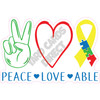 Statement - Peace, Love, Able - Style A - Yard Card