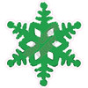 Snowflake - Medium Green With Glitter - Style A - Yard Card