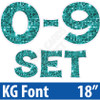 KG 18" 10pc 0-9 - Set - Large Sequin Teal - Yard Card