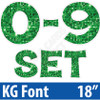 KG 18" 10pc 0-9 - Set - Large Sequin Medium Green - Yard Card