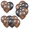 Balloon Cluster - Brown & Black With Stars - Yard Card