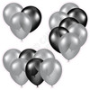 Balloon Cluster - Solid Silver & Black - Yard Card