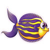 Fish - Purple and Yellow - Style A - Yard Card