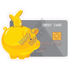 Credit Card with Piggy Bank - Silver - Style A - Yard Card