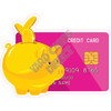 Credit Card with Piggy Bank - Hot Pink - Style A - Yard Card